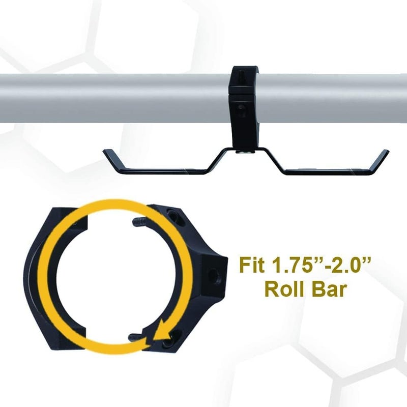 Funny AL4X4 UTV Helmet Hanger Aluminum Headset Hanger Fits 1.75"-2" Roll Cage, UTV Hanger for Headset Helmet Goggle Gloves, Compatible with Polaris RZR Can - Image 2